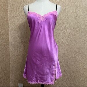 Victoria’s Secret Purple Pink Lace Satin Slip Dress